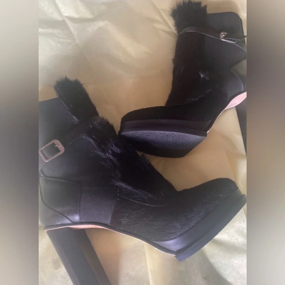 N°21 Alessandro Dell'Acqua Italian Luxury Haircalf Platform Boots